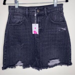 NWT Shop Buddy Love Sharon Black Mini Skirt Women’s Size 26 Button Pockets